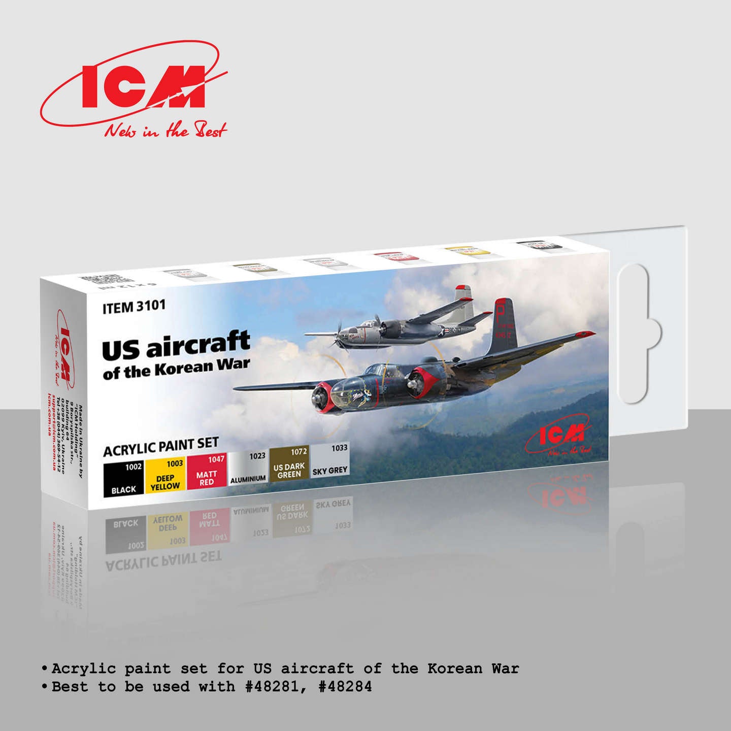 ICM Acrylic Paint Set for US Aircraft of the Korean War (3101)