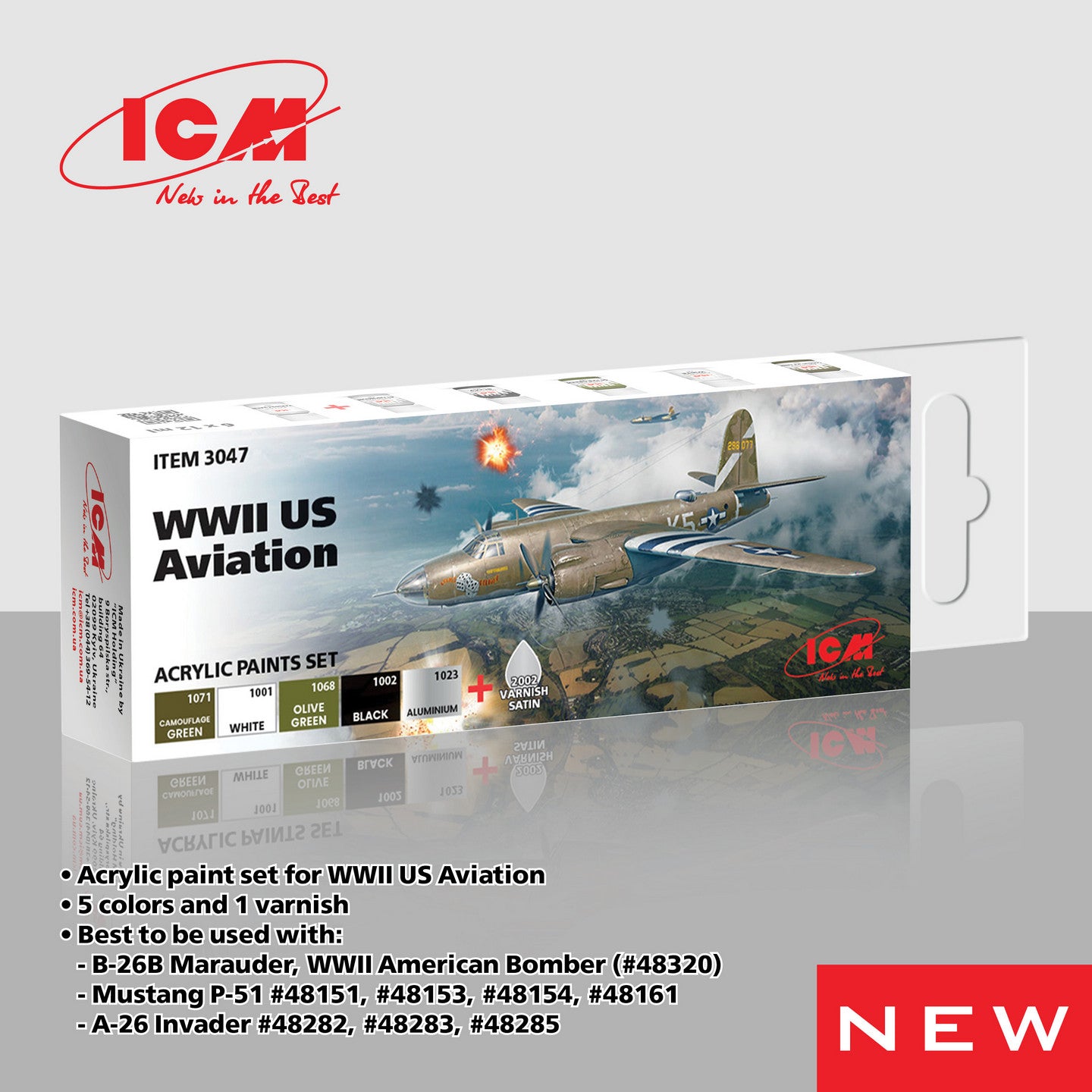 ICM Acrylic Paint Set WWII US Aviation (3047)