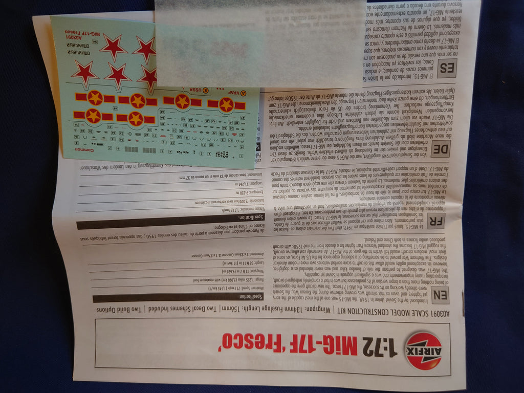 Airfix 1/72 Mikoyan-Gurevich MiG-17F 'Fresco' [Shenyang J-5] (A03091)