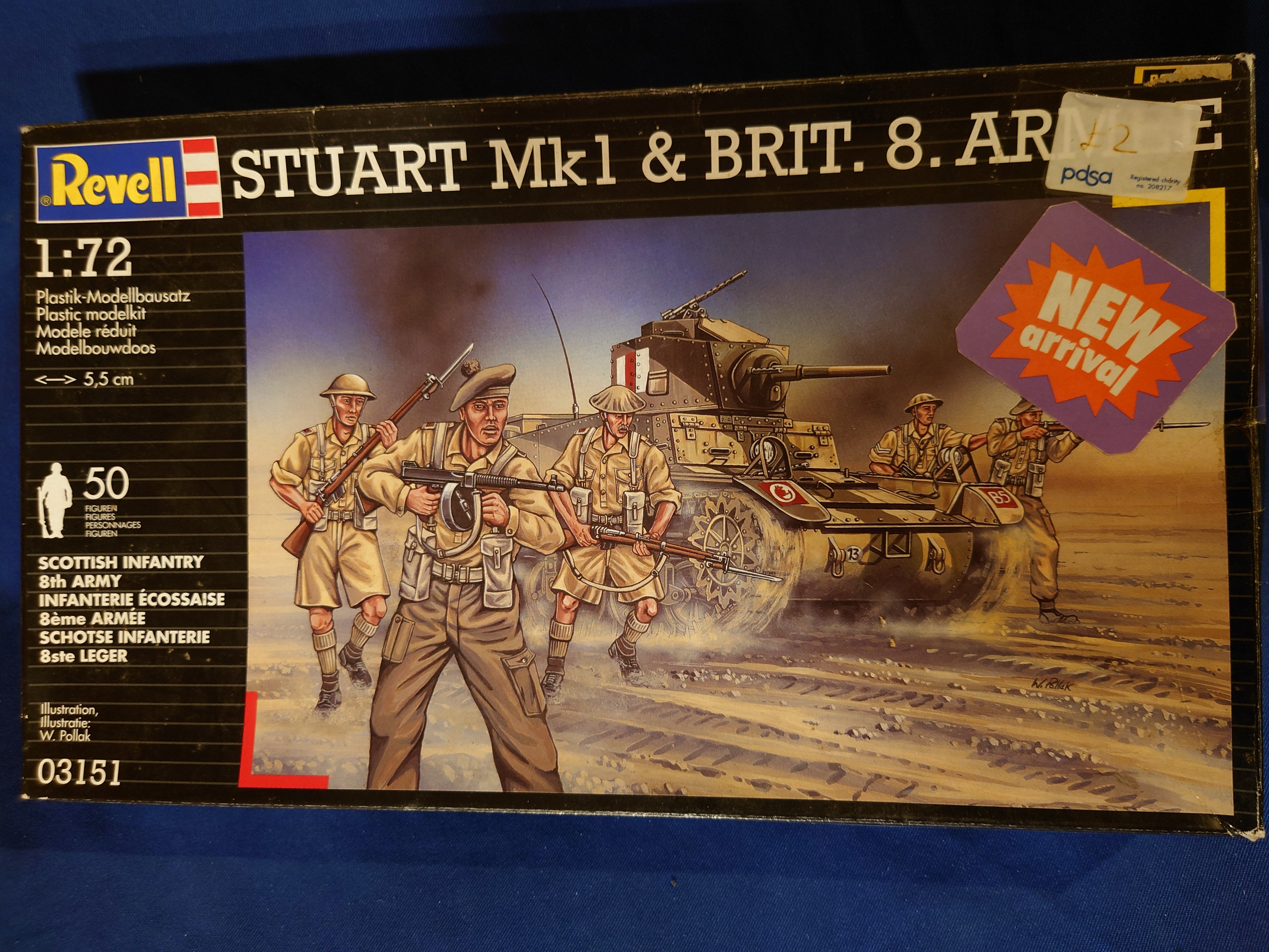Revell 1/72 Stuart Mk.I & Britische 8. Armee (1/76 Matchbox kit with 1/72 Revell figures) (03151)