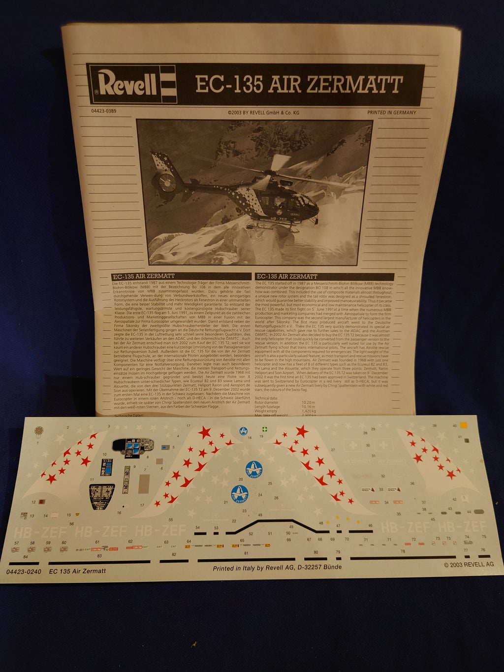 Revell 1/32 Eurocopter EC 135 Air Zermatt (04423)