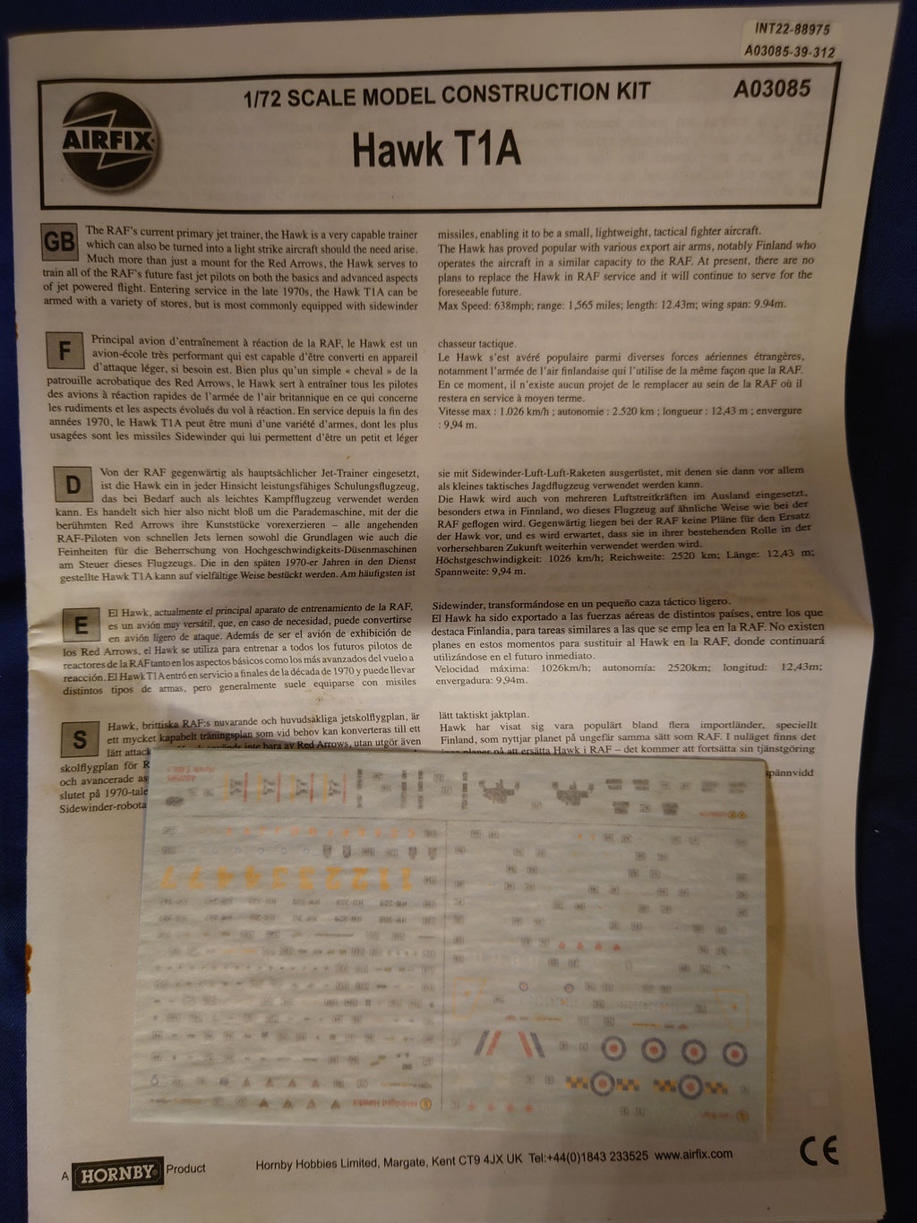 Airfix 1/72 BAe Hawk T Mk1A/Mk51 (A03085)