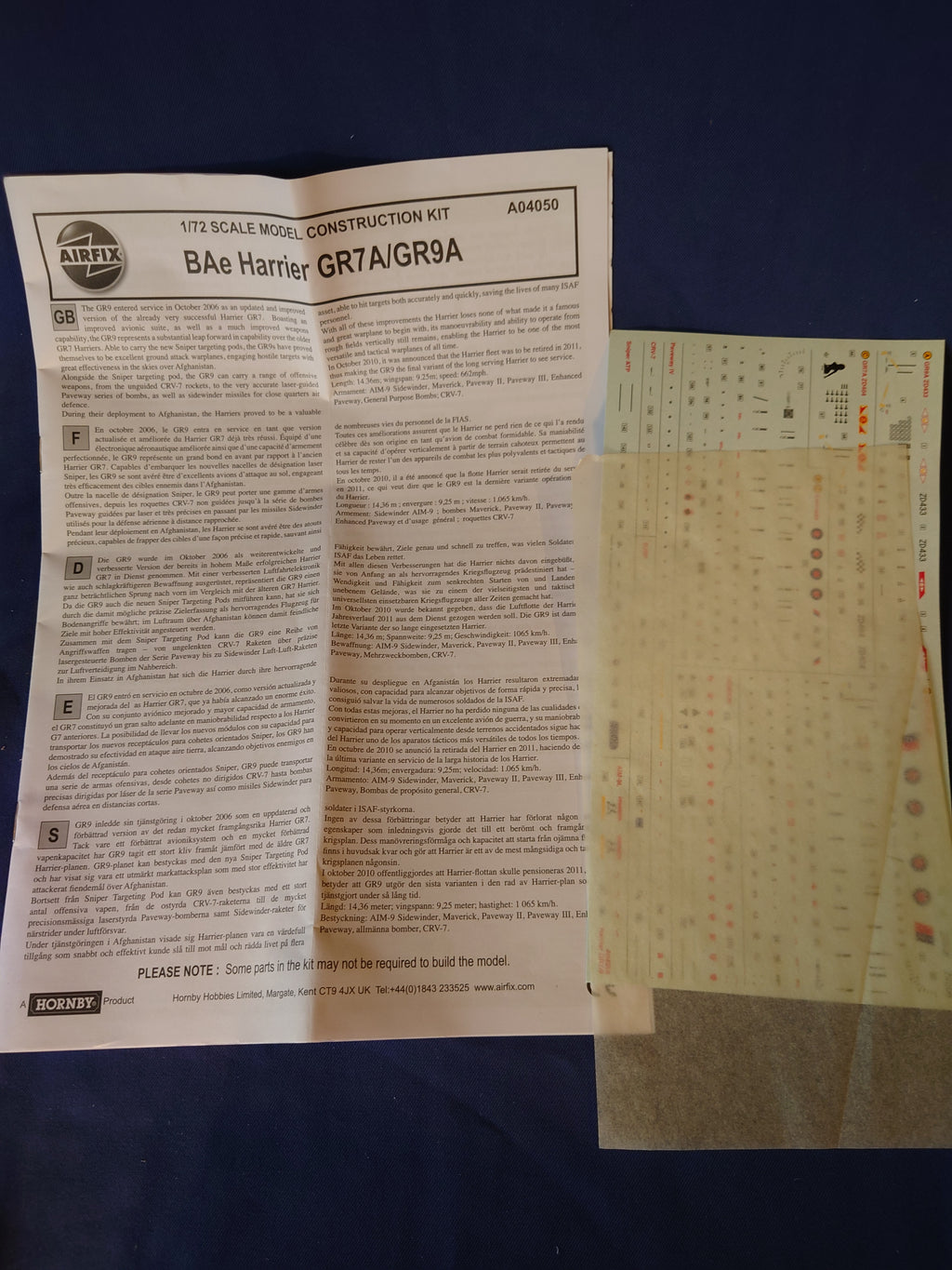 Airfix 1/72 BAe Harrier GR7A/GR9 (A04050)