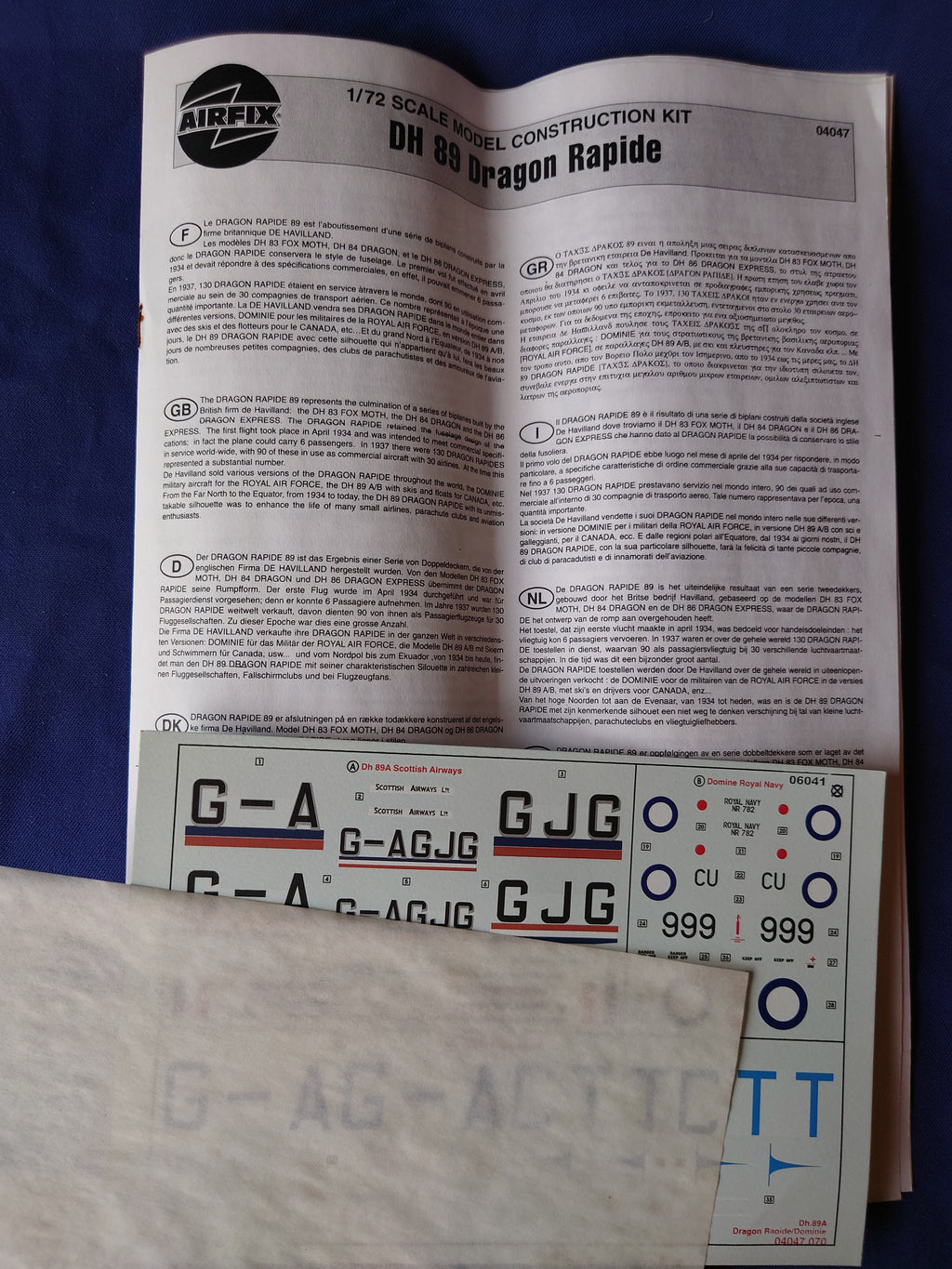 Airfix 1/72 De Havilland Dragon Rapide (04047)