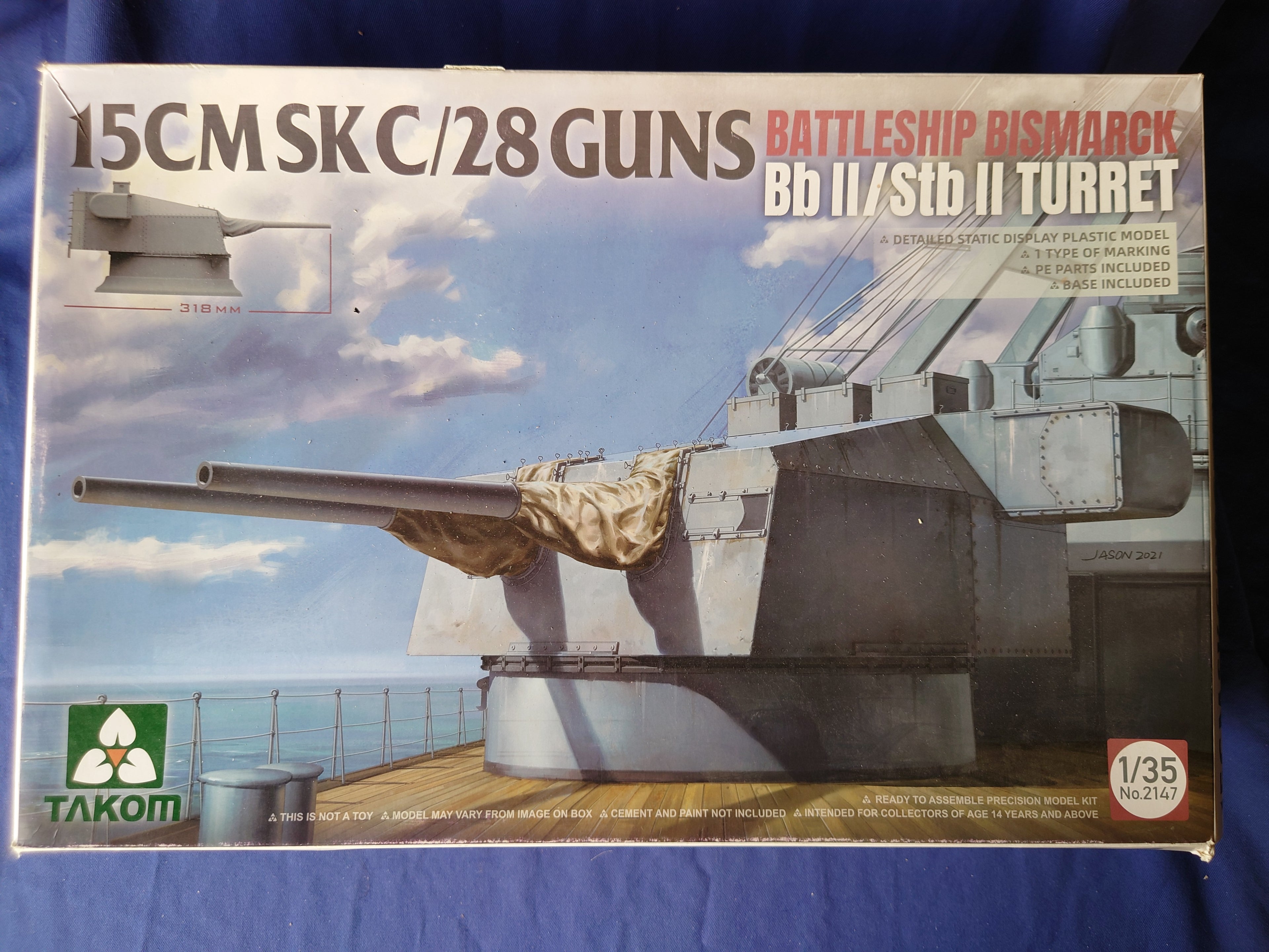 Takom 1/35 15 cm SK C/28 Guns Bismarck Bb II/Stb II Turret (2147)