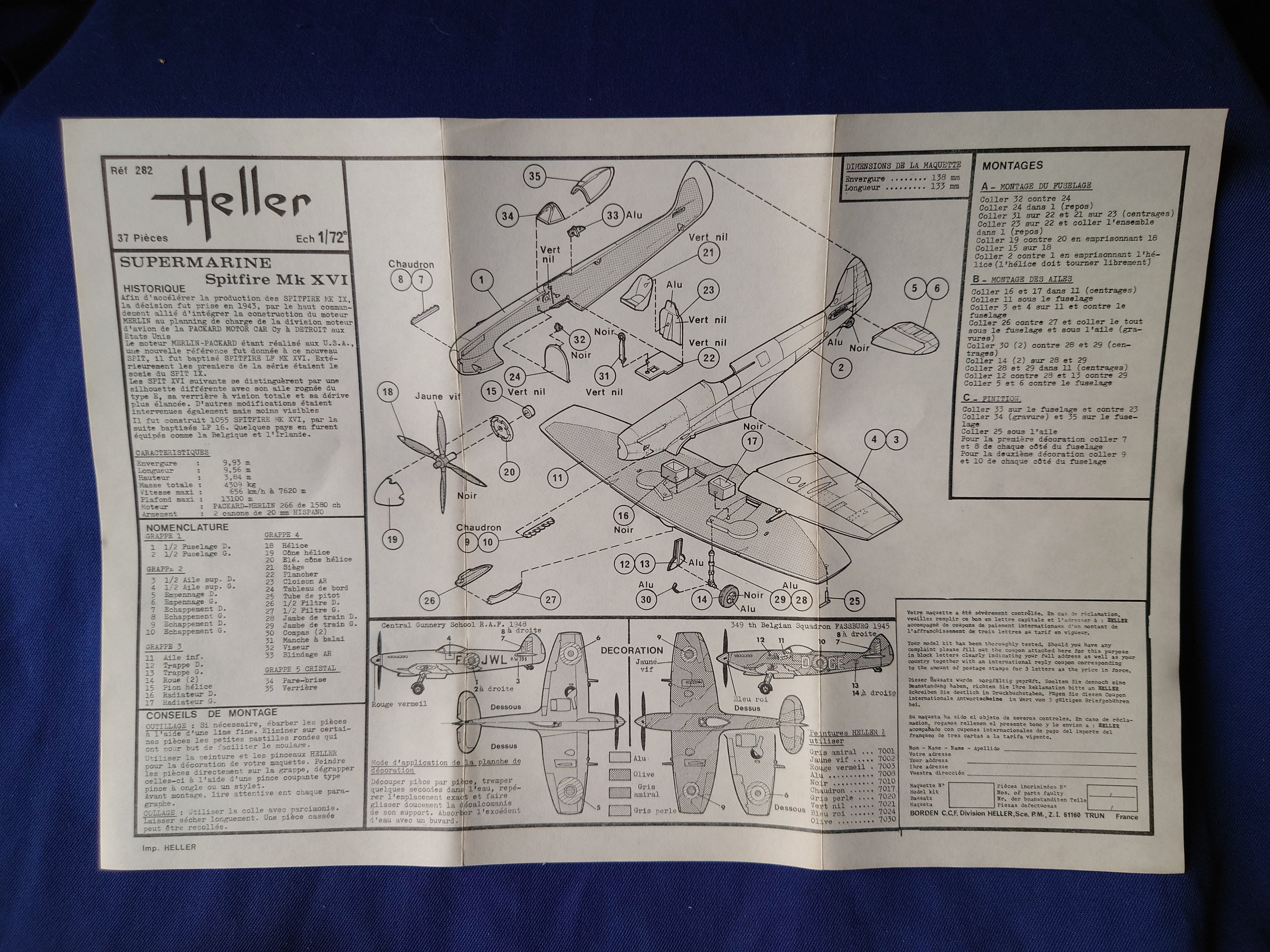 Heller Humbrol 1/72 N Supermarine Spitfire Mk XVIE (80282)