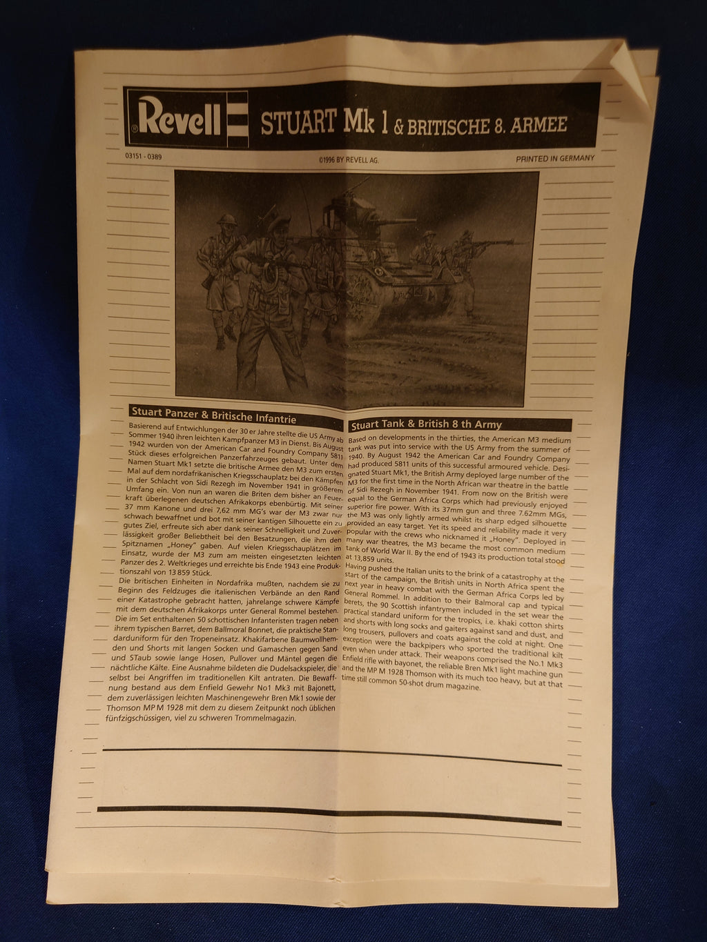 Revell 1/72 Stuart Mk.I & Britische 8. Armee (1/76 Matchbox kit with 1/72 Revell figures) (03151)