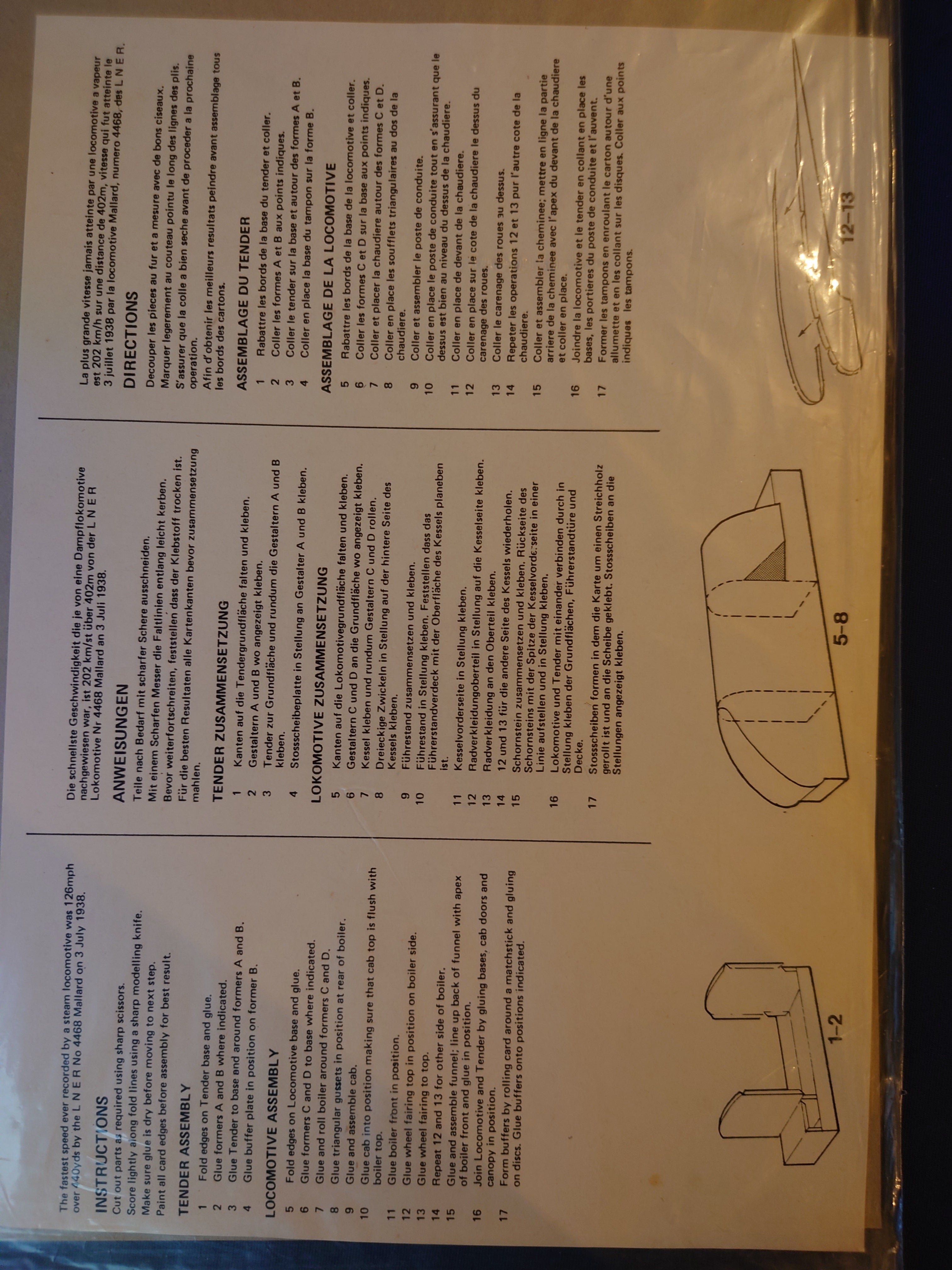 Mallard (O Scale) Train Cardboard Model Making Sheet