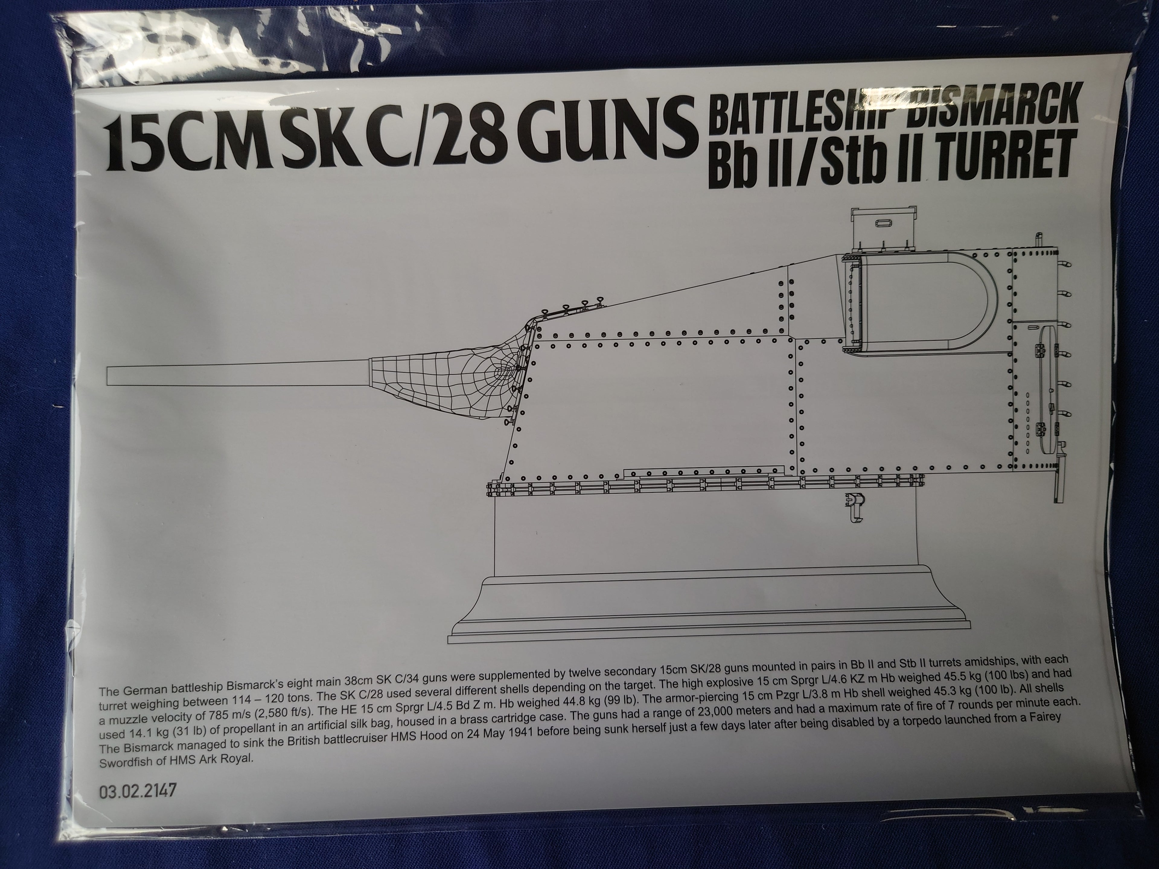 Takom 1/35 15 cm SK C/28 Guns Bismarck Bb II/Stb II Turret (2147)