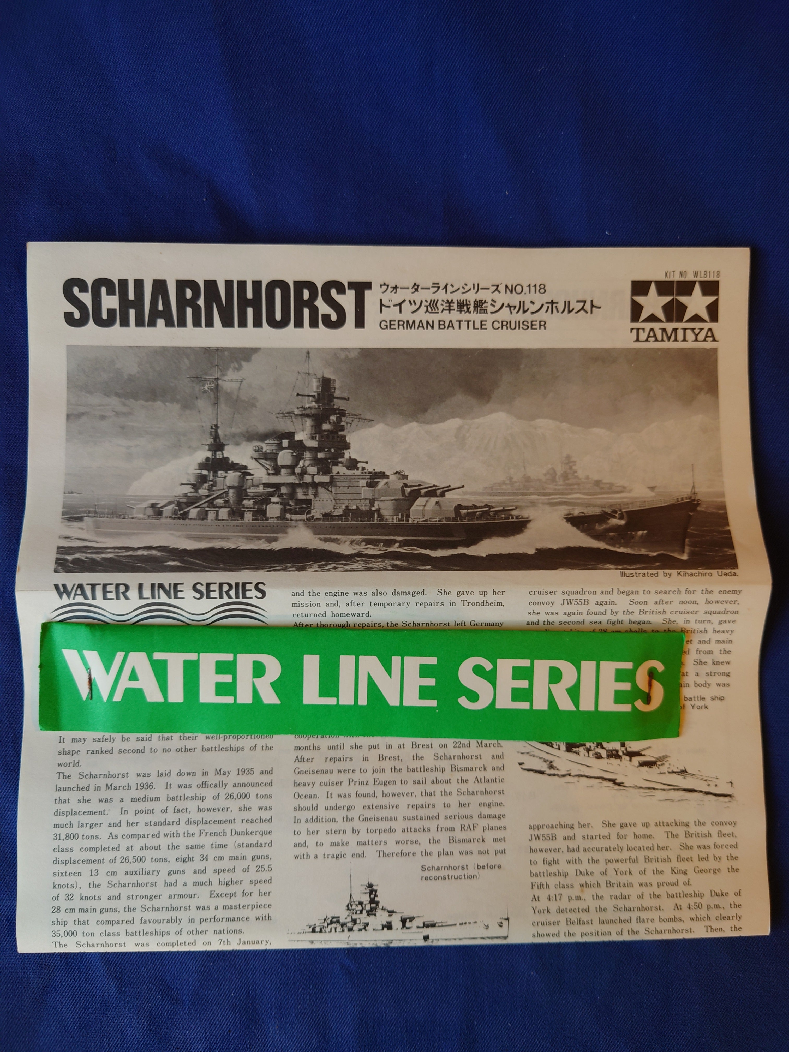 Tamiya 1/700 German Battlecruiser Scharnhorst Water Line Series No Decals (WL.B118)