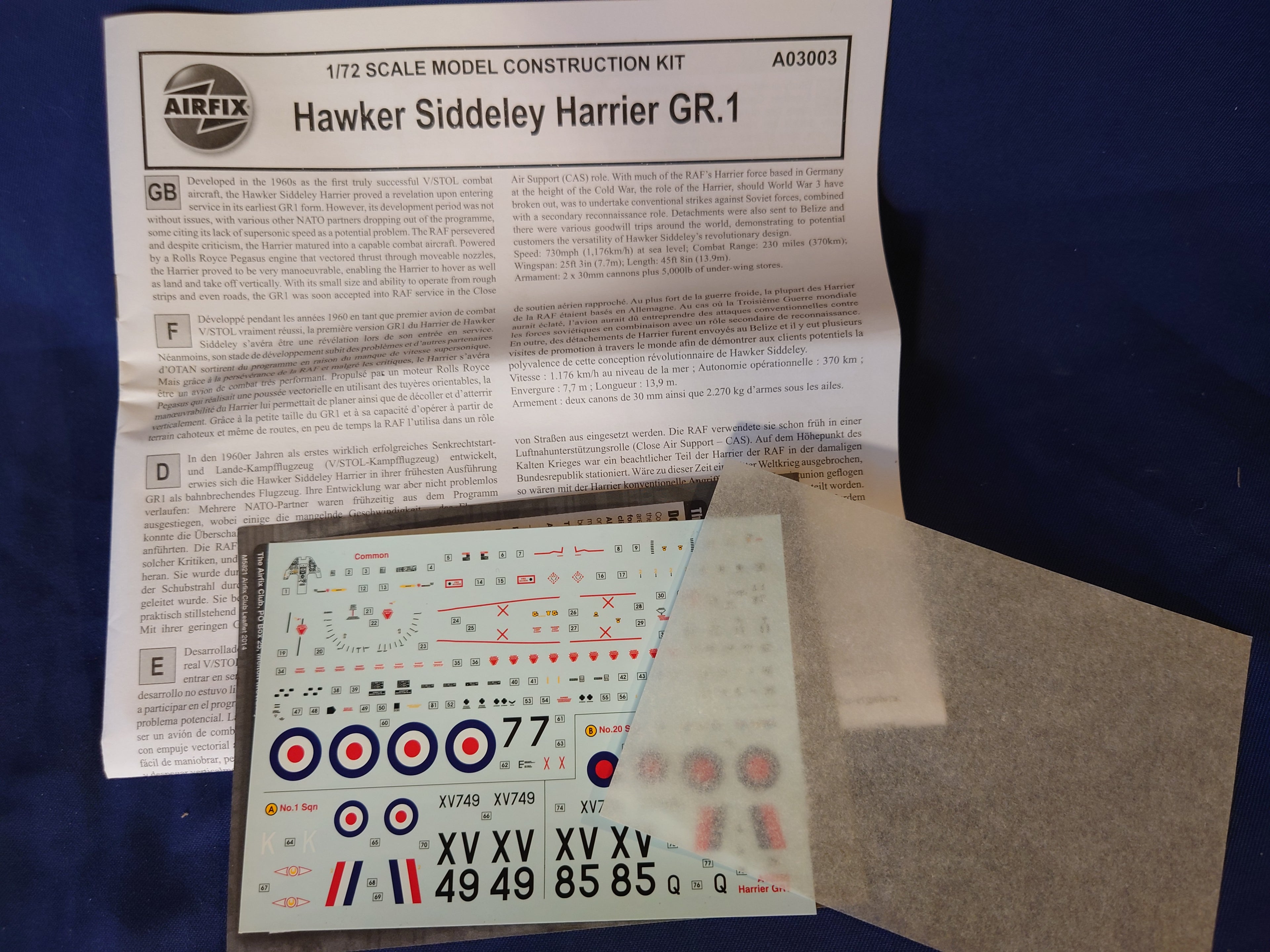 Airfix 1/72 Hawker Siddeley Harrier GR.1 (A03003)