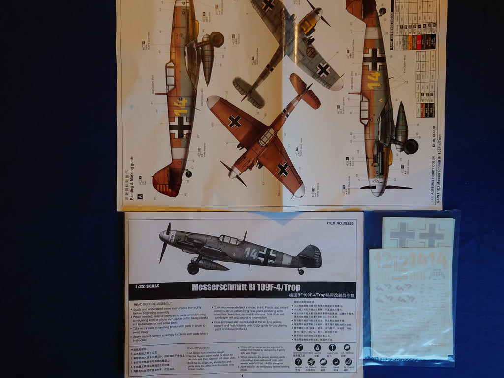 Trumpeter 1/32 Messerschmitt Bf 109F-4/Trop (Slightly Started) (02293)