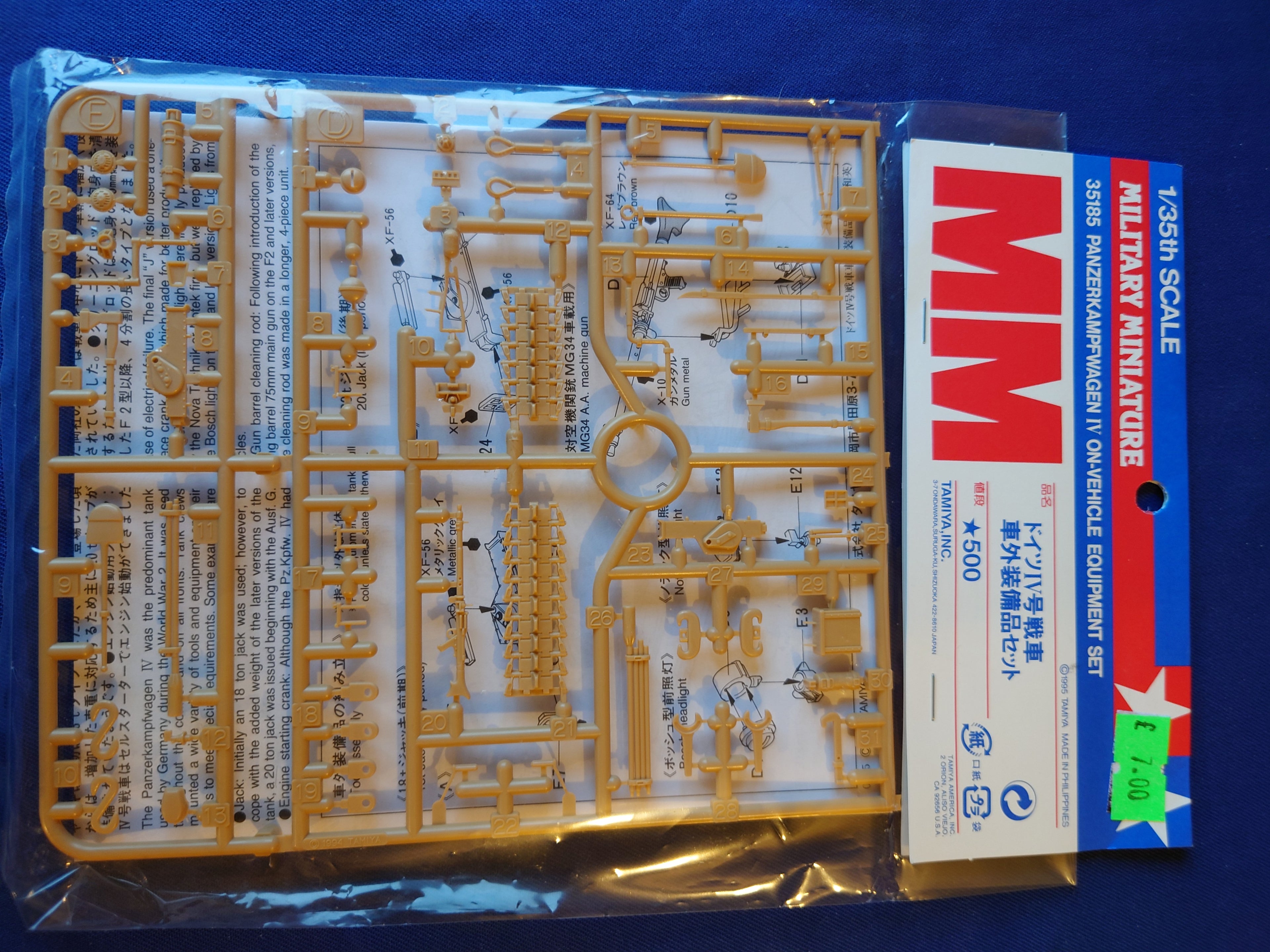 Tamiya 1/35 PanzerKampfwagen IV On-Vehicle Equipment Set (35185)
