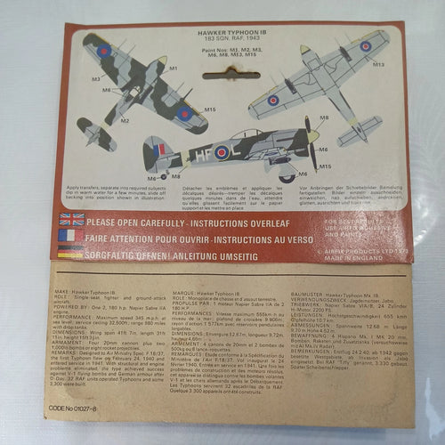 Airfix 1/72 Hawker Typhoon (01027-8)