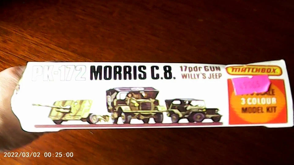 Matchbox 1/76 Morris C.8 MkII & 17pdr Gun & Willys Jeep (PK-172)