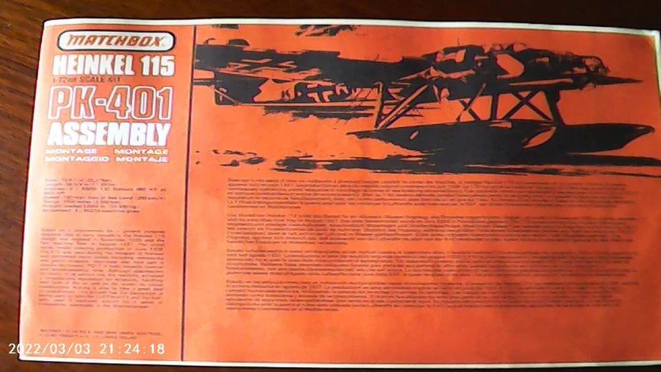 Matchbox 1/72 Heinkel He 115 (PK-401)