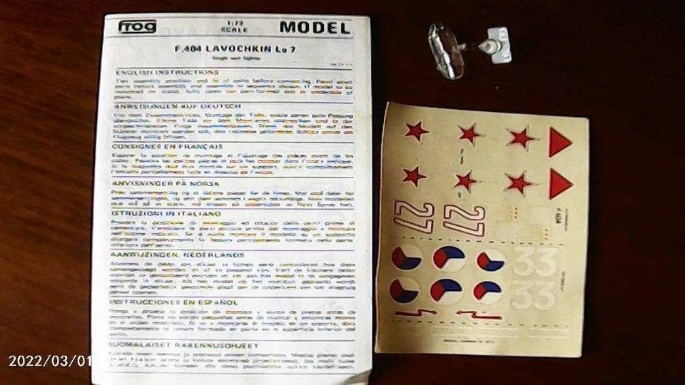 Frog 1/72 Lavochin La-7 Russian Fighter (F404)