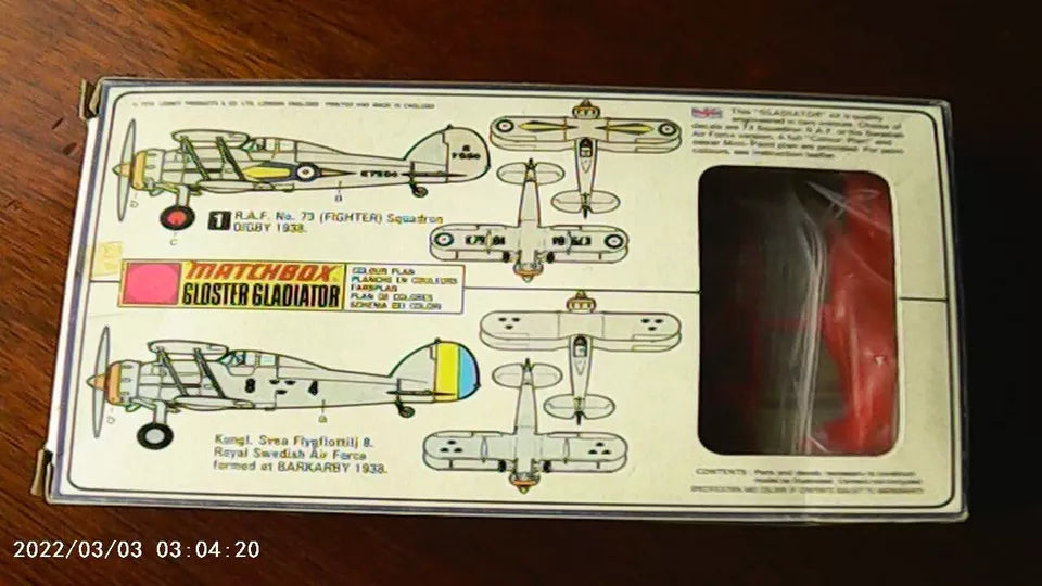 Matchbox 1/72 Gloster Gladiator (PK-8)