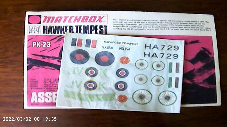 Matchbox 1/72 Hawker Tempest (PK-23)