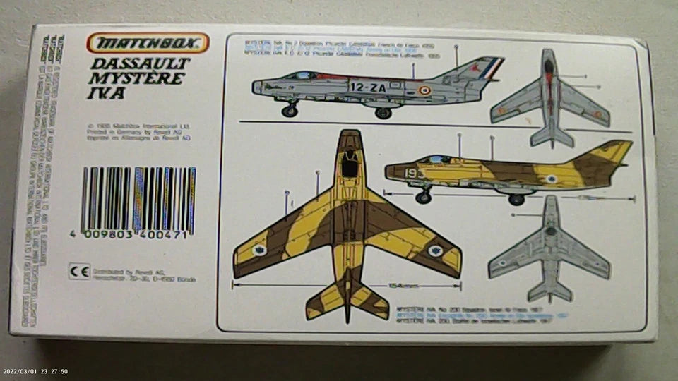 Matchbox 1/72 Dassault Mystère IV.A (40047)