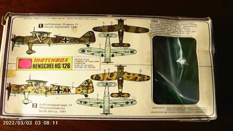 Matchbox 1/72 Henschel HS/126 (PK-26)