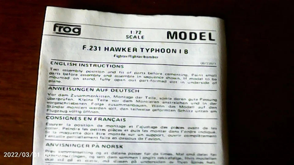 Frog 1/72 Typhoon I.B. (F231)