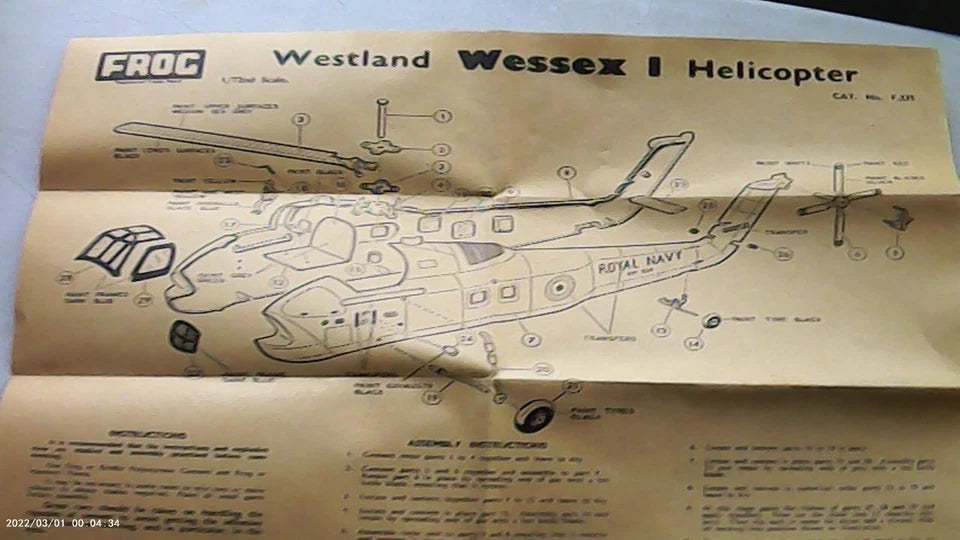 Frog 1/72 Westland Wessex 1 (Missing Flight Stand) (F335)