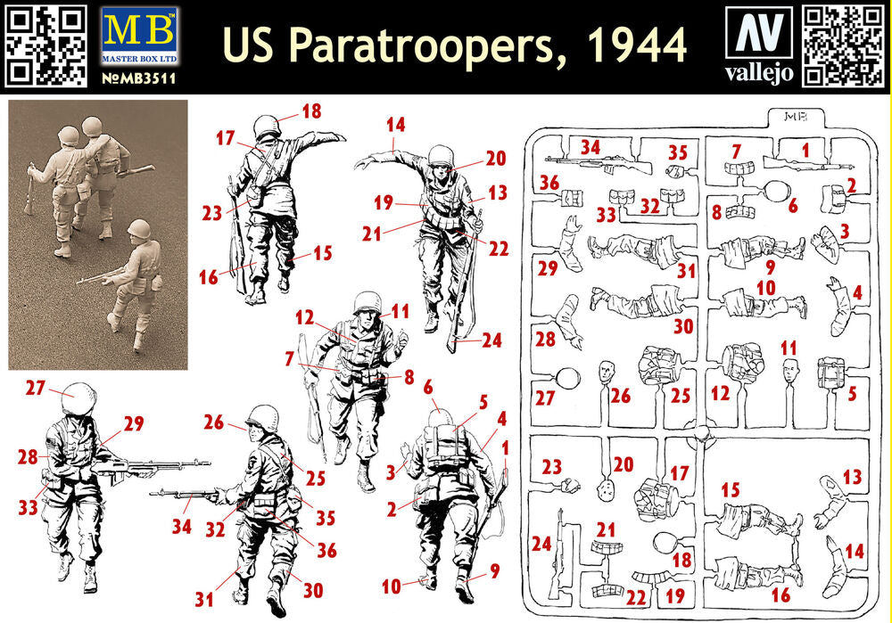 Master Box Ltd 1/35 U.S. Paratroopers (1944) (MB3511) — New — image 6 of 6