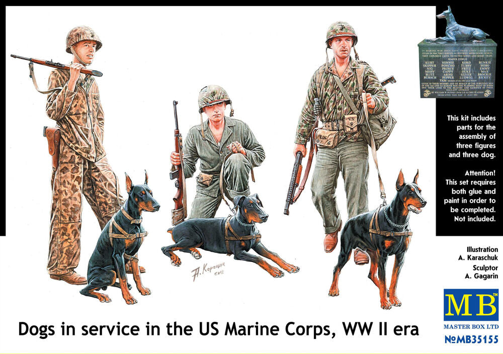 Master Box 1/35 Dogs in Service US Marine Corps WWII (MB35155) — New — image 5 of 6