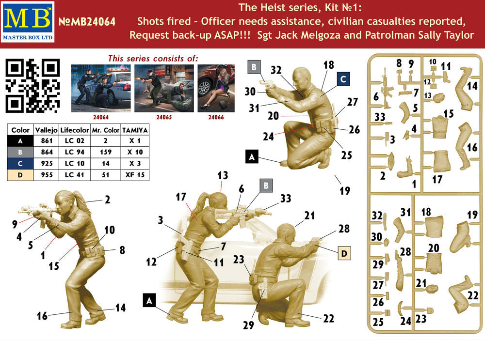 Master Box 1/24 Police Jack Melgoza & Sal Taylor Shots fired (MB24064) — New — image 9 of 9