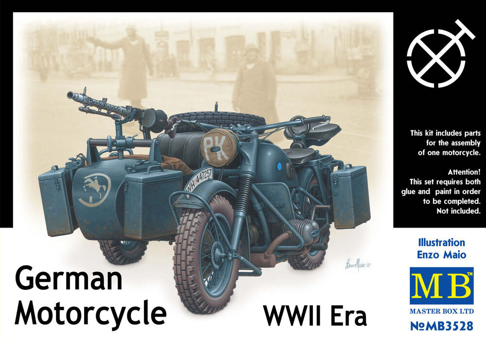 Master Box Ltd 1/35 German Motorcycle WWII (BMW R75) (MB3528) — New — image 5 of 6
