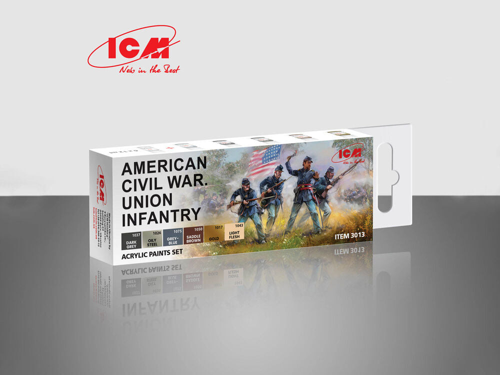 ICM Acrylic Paint Set American Civil War Union Infantry (3013) — New — Paint Sets