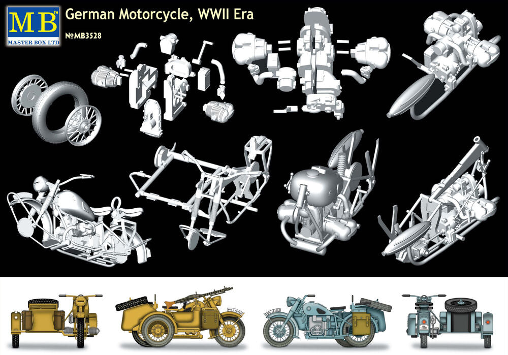 Master Box Ltd 1/35 German Motorcycle WWII (BMW R75) (MB3528) — New — image 4 of 4