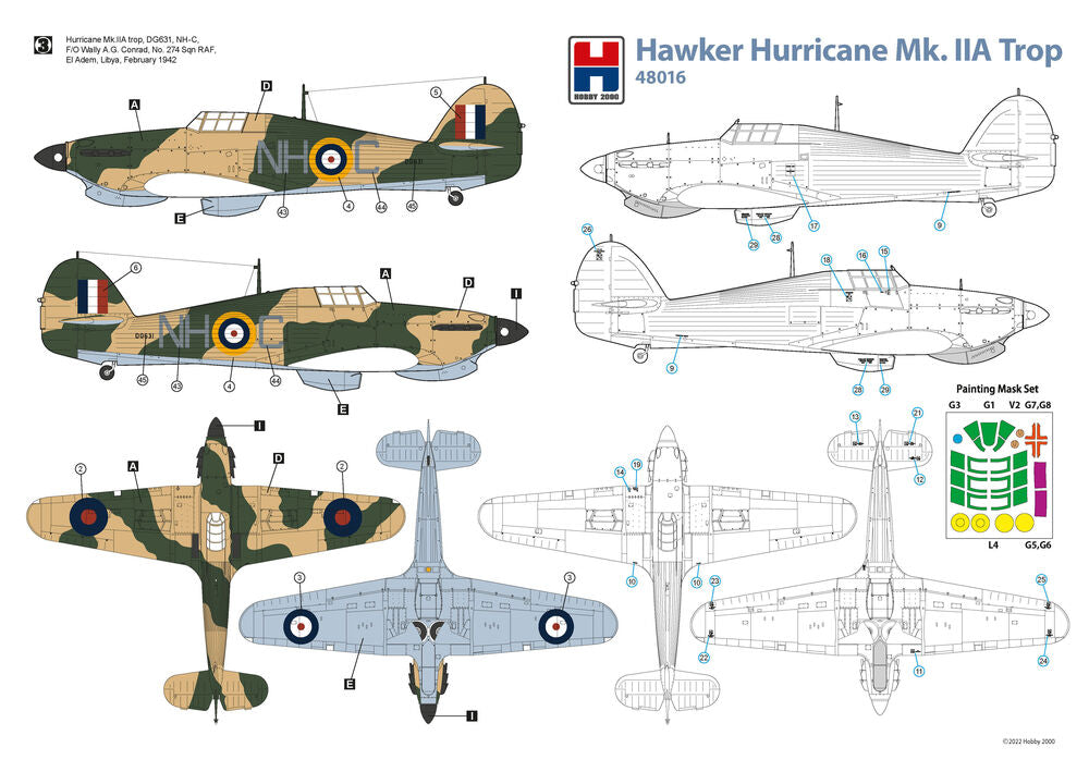 Hobby 2000 1/48 Hawker Hurricane Mk.IIA Trop (48016) — New — image 2 of 3
