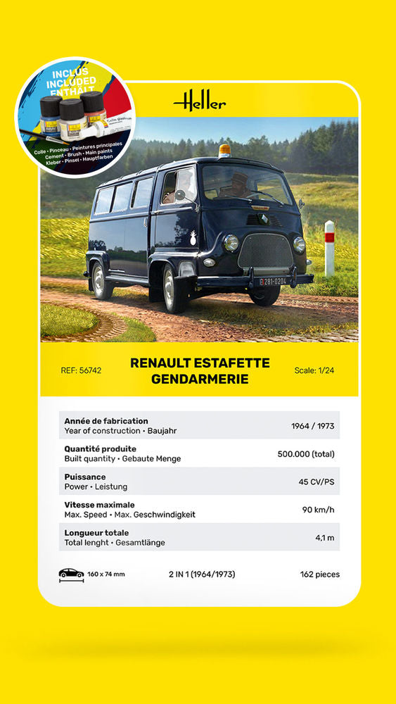 Heller 1/24 Renault Estafette Gendarmerie Starter Kit (56742) — New — image 7 of 7