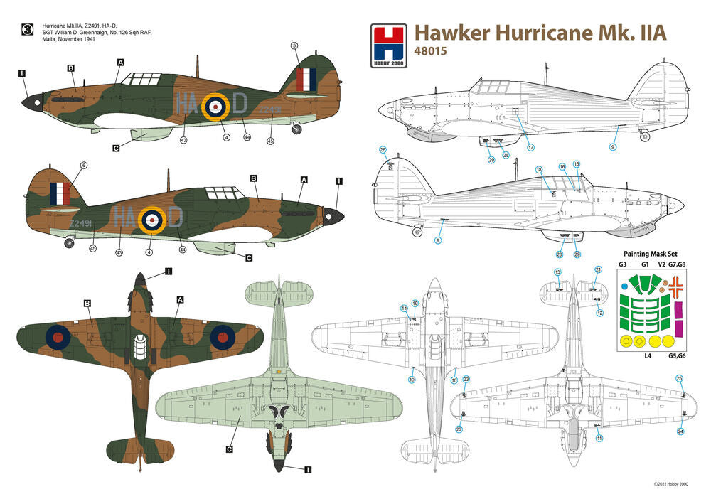 Hobby 2000 1/48 Hawker Hurricane Mk.IIA (48015) — New — image 3 of 4