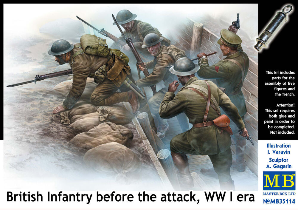 Master Box 1/35 British Infantry before the attack WW I era (MB35114) — New — image 4 of 5