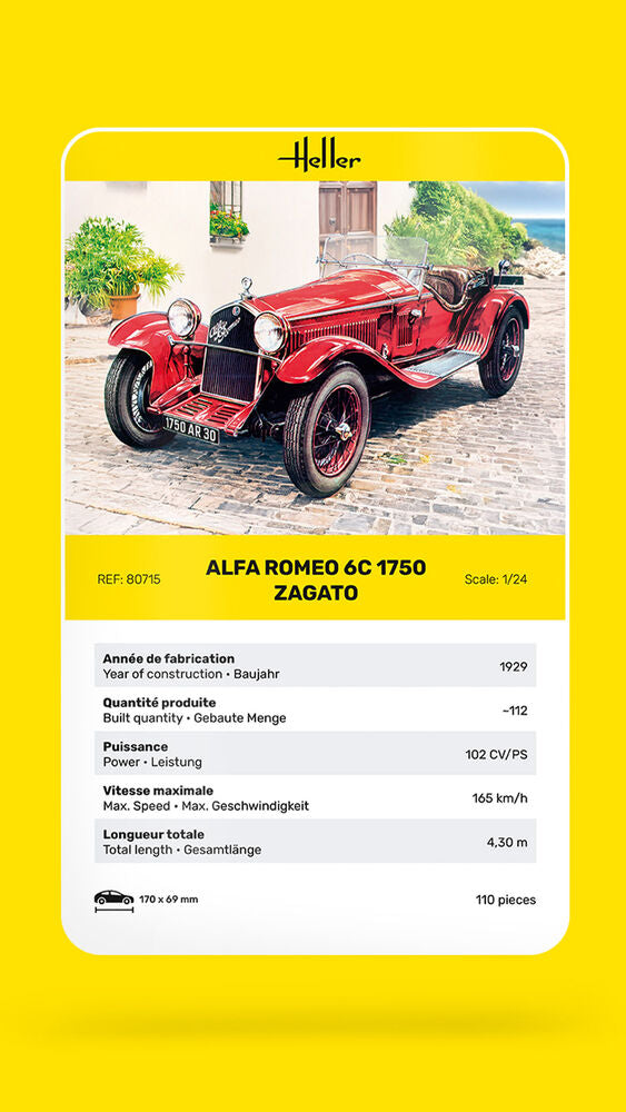 Heller 1/24 Alfa Romeo 6C 1750 Zagato (80715) — New — image 9 of 9