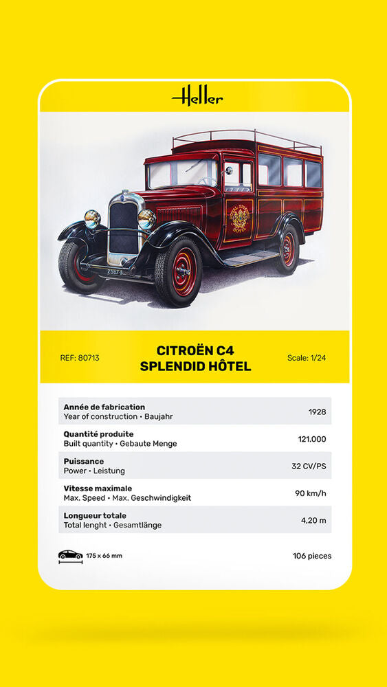 Heller 1/24 Citroën C4 Splendid Hôtel (80713) — New — image 12 of 12