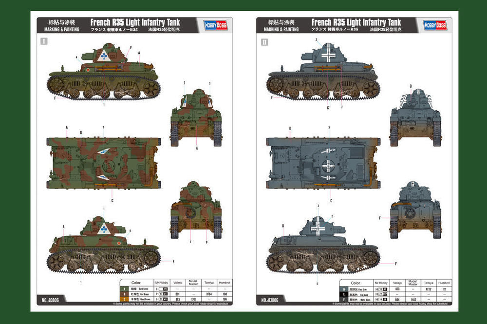 HobbyBoss 1/35 French R35 Light Infantry Tank (83806) — New — image 10 of 12