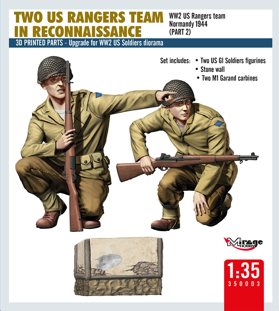 Mirage Hobby 1/35 Two US Ranger Team In Reconnaissance (350003) — New — image 2 of 2