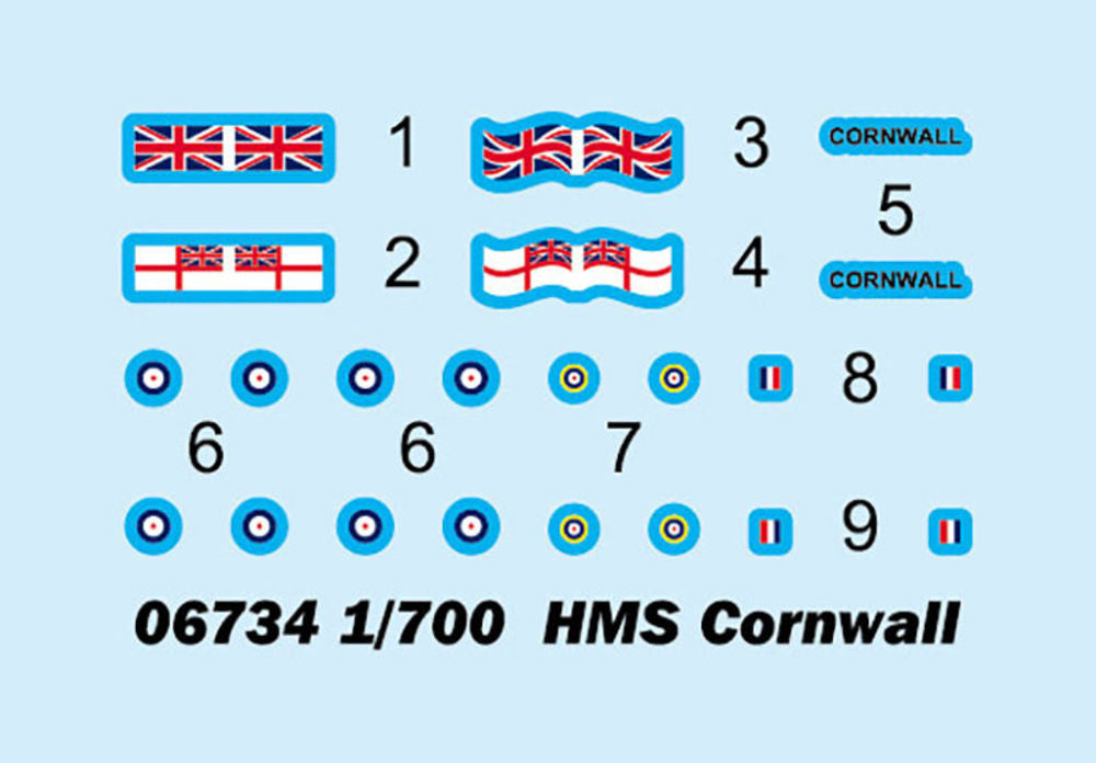 Trumpeter 1/700 HMS Cornwall (06734) — New — image 3 of 3