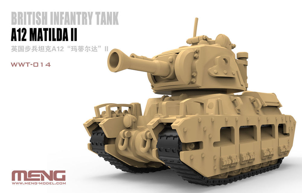 Meng World War Toons A12 Matilda II British Infantry Tank (WWT-014) — New — Cartoon Style — image 3 of 3