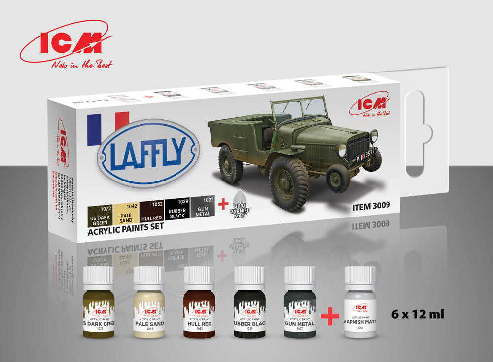 ICM Acrylic Paint Set for Laffly V15T and French Vehicles (3009) — New — image 8 of 8