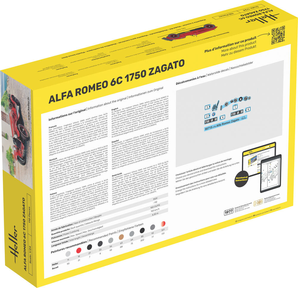 Heller 1/24 Alfa Romeo 6C 1750 Zagato (80715) — New — image 5 of 9