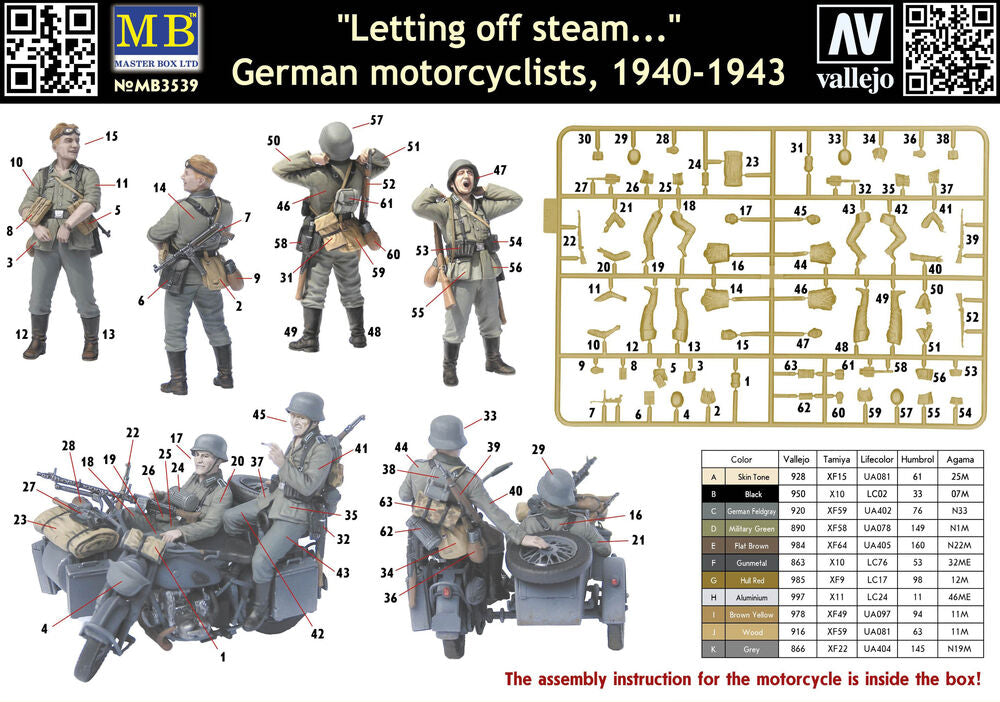 Master Box 1/35 German Motorcyclists 1940-43 Off Steam.. (MB3539) — New — image 4 of 4