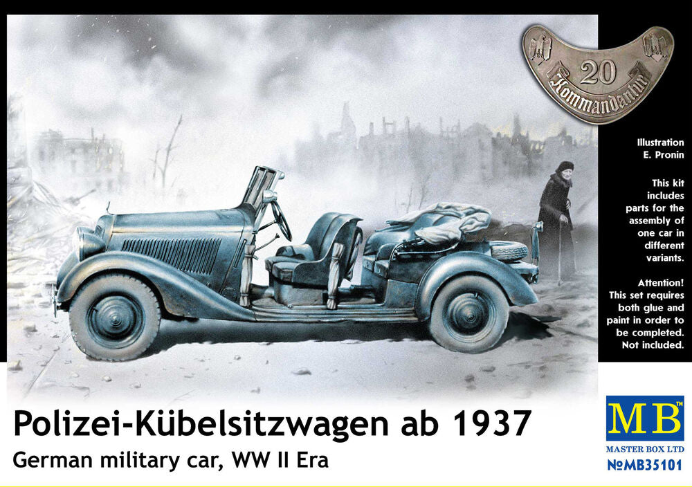 Master Box 1/35 Polizei-Kübelsitzwagen ab 1937 military car (MB35101) — New — image 3 of 4