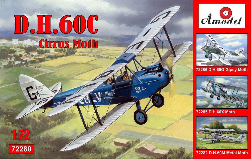 Amodel 1/72 De Havilland D.H.60C Cirrus Moth (72280) — New — Aircraft, Civil Aviation